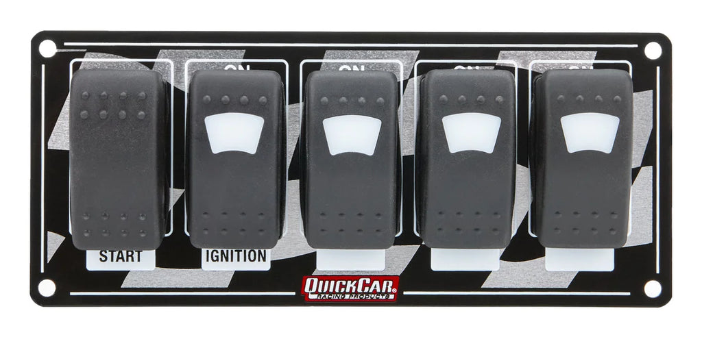Quickcar Racing Ignition Panel w/ Rocker Switches & Lights 52-166