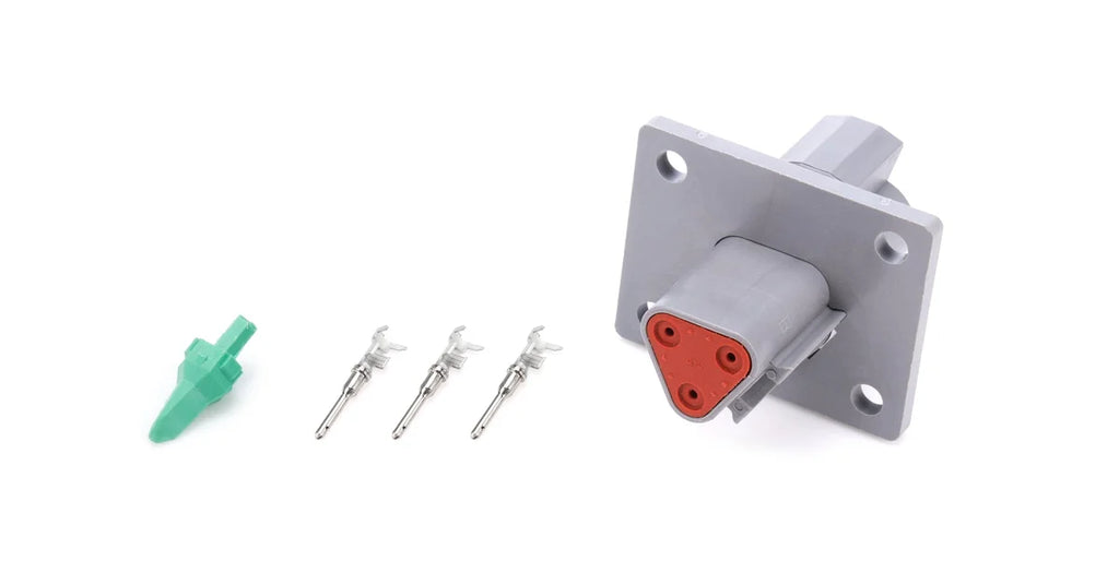 Quickcar Racing Plug Deutsch 3 Pin Receptacle w/Flange 71-337