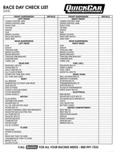 Load image into Gallery viewer, Quickcar Racing Race Day Check-List 51-237