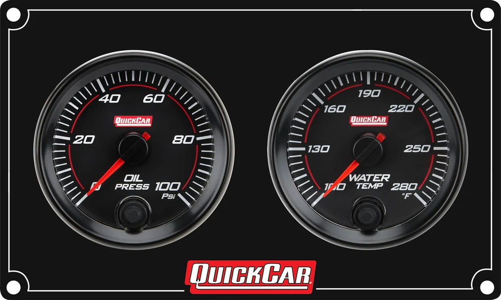 Quickcar Racing Redline 2 Gauge Panel OP/WT 69-2001
