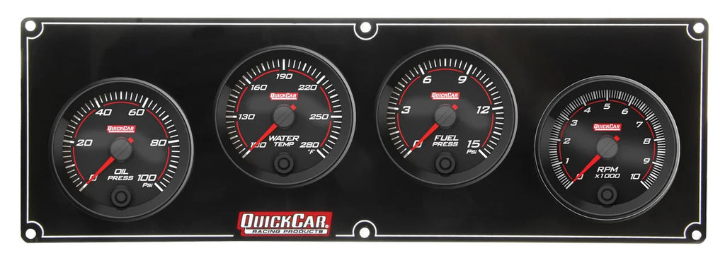 Quickcar Racing Redline 3-1 Gauge Panel OP/WT/FP w/2-5/8in Tach 69-3242
