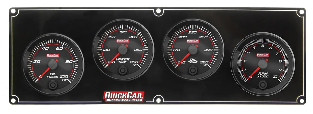 Quickcar Racing Redline 3-1 Gauge Panel OP/WT/OT w/2-5/8in Tach 69-3241