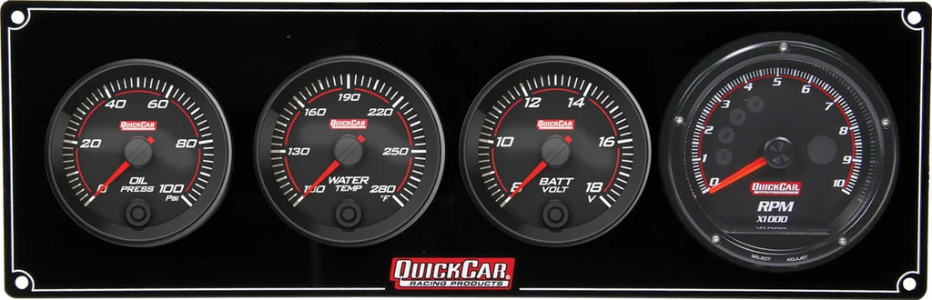 Quickcar Racing Redline 3-1 Gauge Panel OP/WT/Volt w/Recall Tach 69-3047