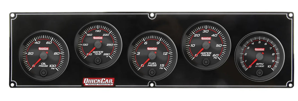 Quickcar Racing Redline 4-1 Gauge Panel OP/WT/FP/WP w/2-5/8 Tach 69-4256