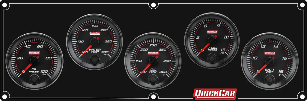Quickcar Racing Redline 5 Gauge Panel OP/WT/OT/FP/VOLT 69-5037