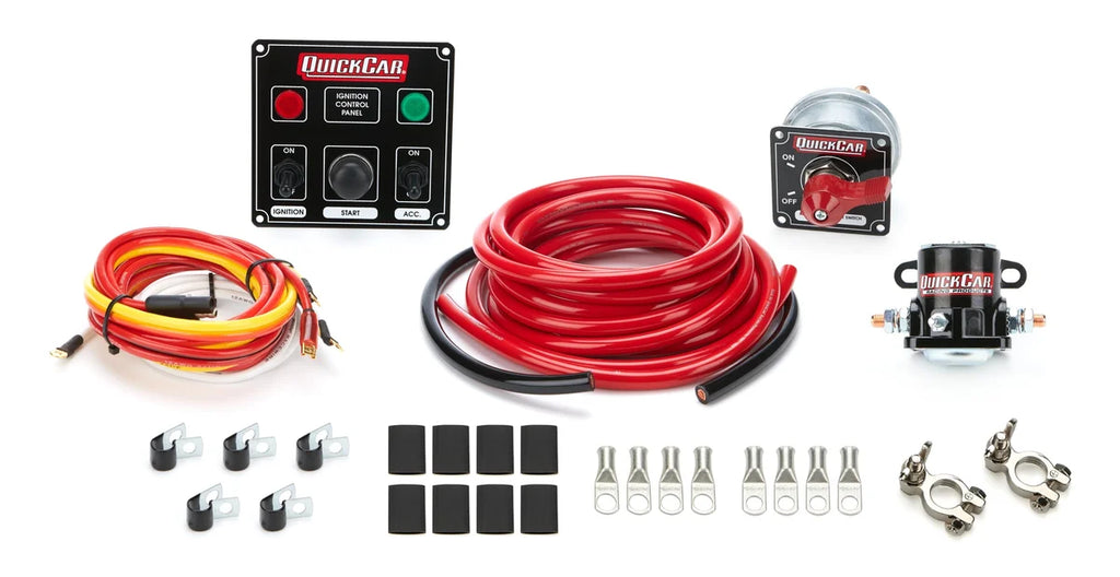 Quickcar Racing Wiring Kit 4 Gauge with Black 50-822 Panel 50-831