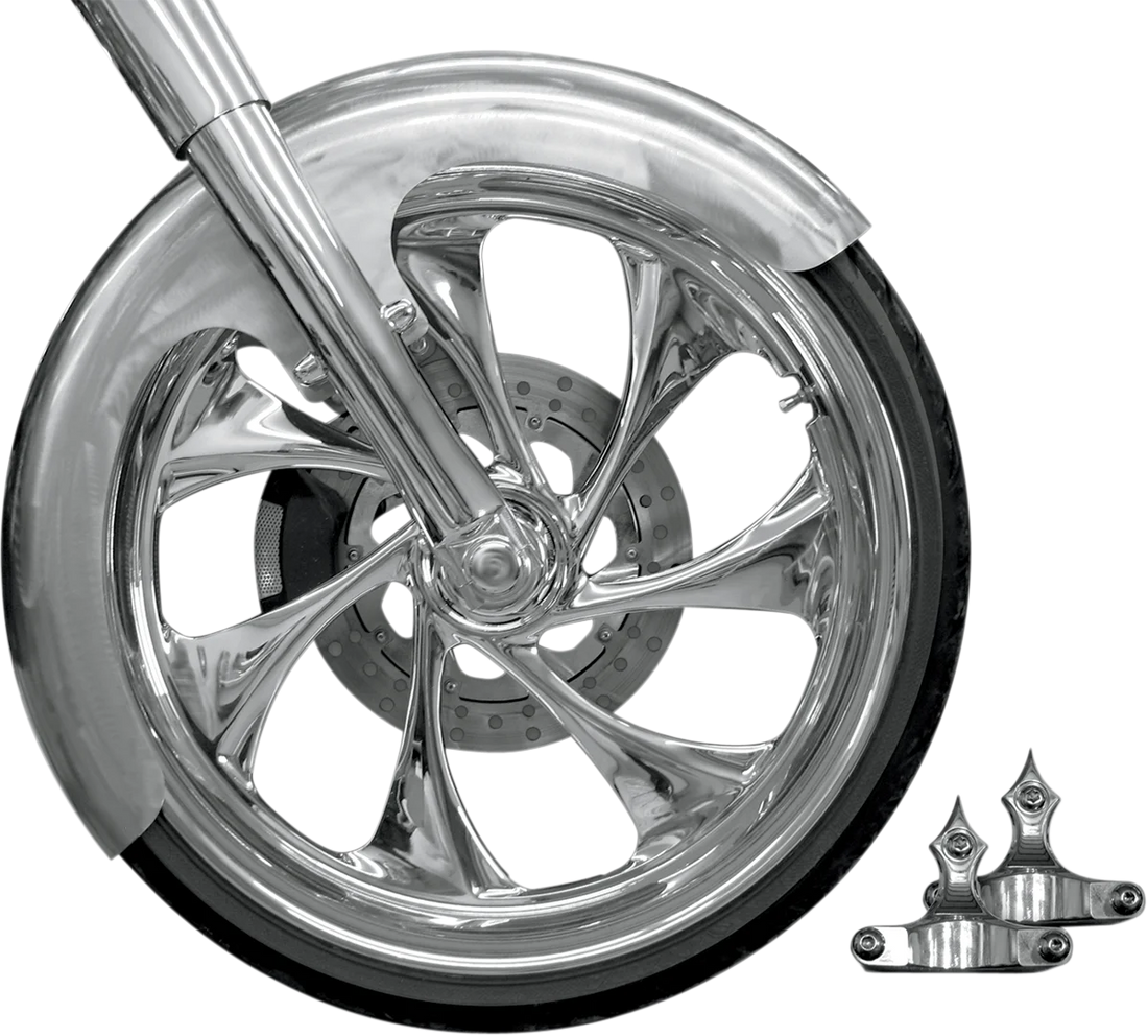 RC Components Builder Front Fender Kit with Chrome Adapters - For 23" Wheel FNDRKT23 - Side View