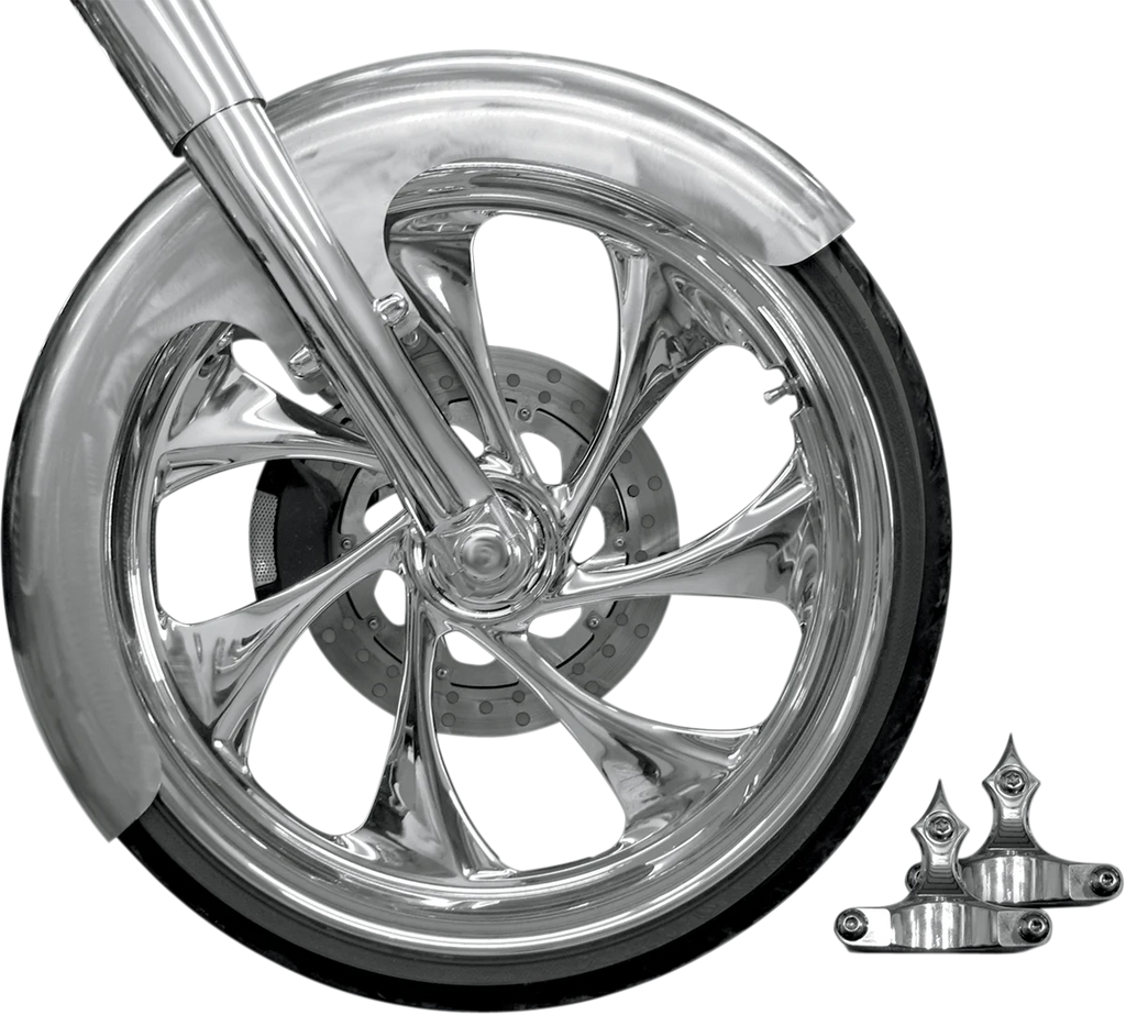 RC Components Builder Front Fender Kit with Chrome Adapters - For 23" Wheel FNDRKT23 - Side View