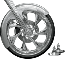 Load image into Gallery viewer, RC Components Builder Front Fender Kit with Chrome Adapters - For 23" Wheel FNDRKT23 - Side View