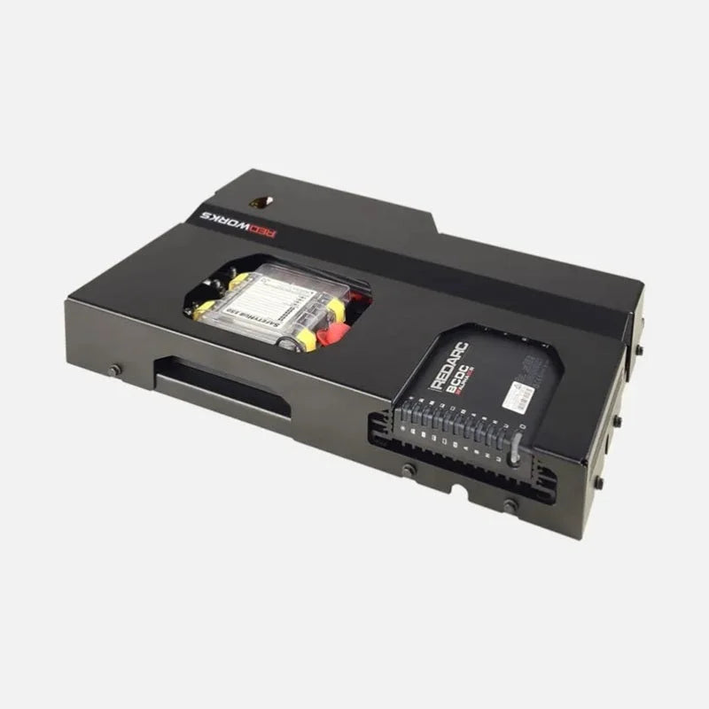 REDARC REDWorks Nomad50 Power Panel w/50A BCDC Alpha R Battery Charger - Side View