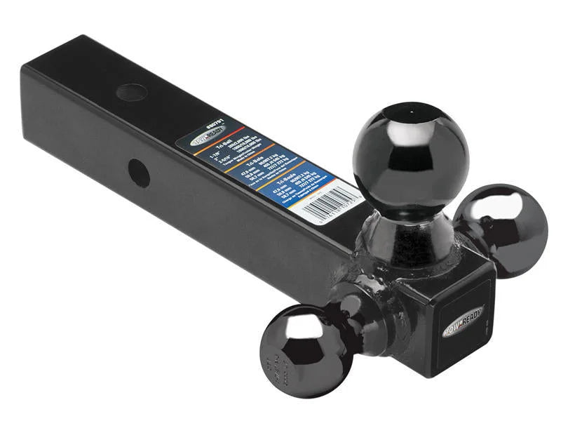 REESE Tri-Ball Ball Mount 2in Sq. Solid Shank w/Black 80791