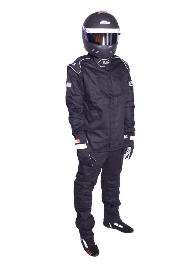 RJS Pants Black Large SFI-3-2A/5 FR Cotton