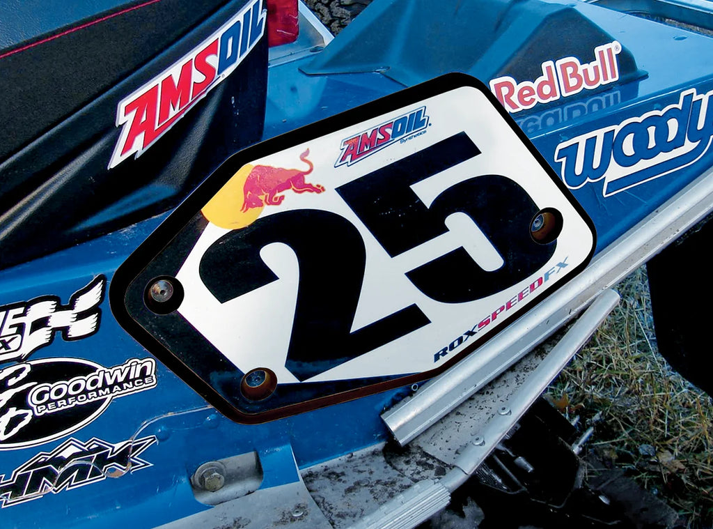 ROX SPEED FX Universal Snowcross Number Plate - Rear 1RNP-N/BU - Side View