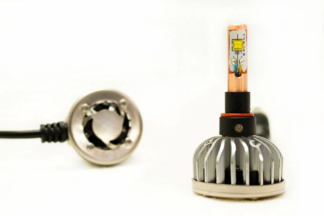 Race Sport GEN3 H11 2,700 LUX LED Headlight Kit w/ Copper Core and Pancake Fan Design H11-LED-G3-KIT - Side View