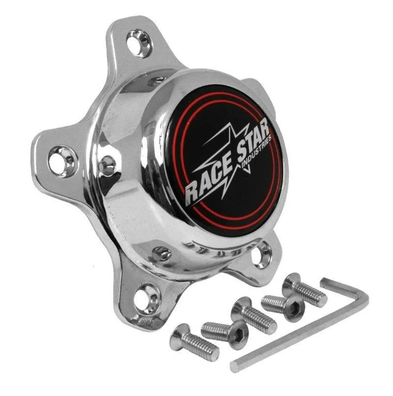 Race Star 5 Lug Cap Short Plastic Chrome (incl. Medallion & Screws) - Main Product View
