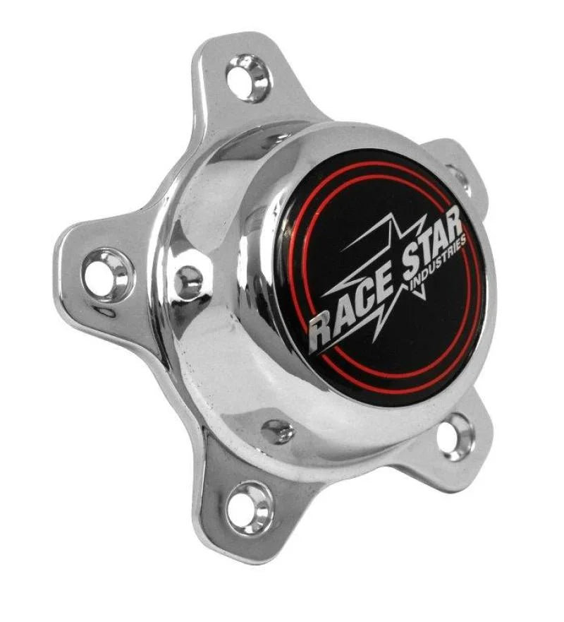 Race Star 5 Lug Cap Short Plastic Chrome (incl. Medallion & Screws) - Side View
