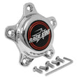 Load image into Gallery viewer, Race Star 5 Lug Cap Tall Plastic Chrome (incl. Medallion &amp; Screws) - Side View