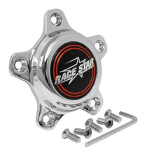 Load image into Gallery viewer, Race Star 5 Lug Cap Tall Plastic Chrome (incl. Medallion &amp; Screws) - Side View
