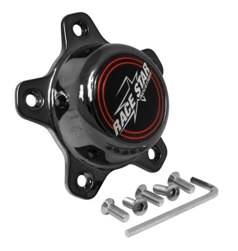 Race Star 5 Lug Cap Tall Plastic Dark Star (incl. Medallion & Screws) - Side View