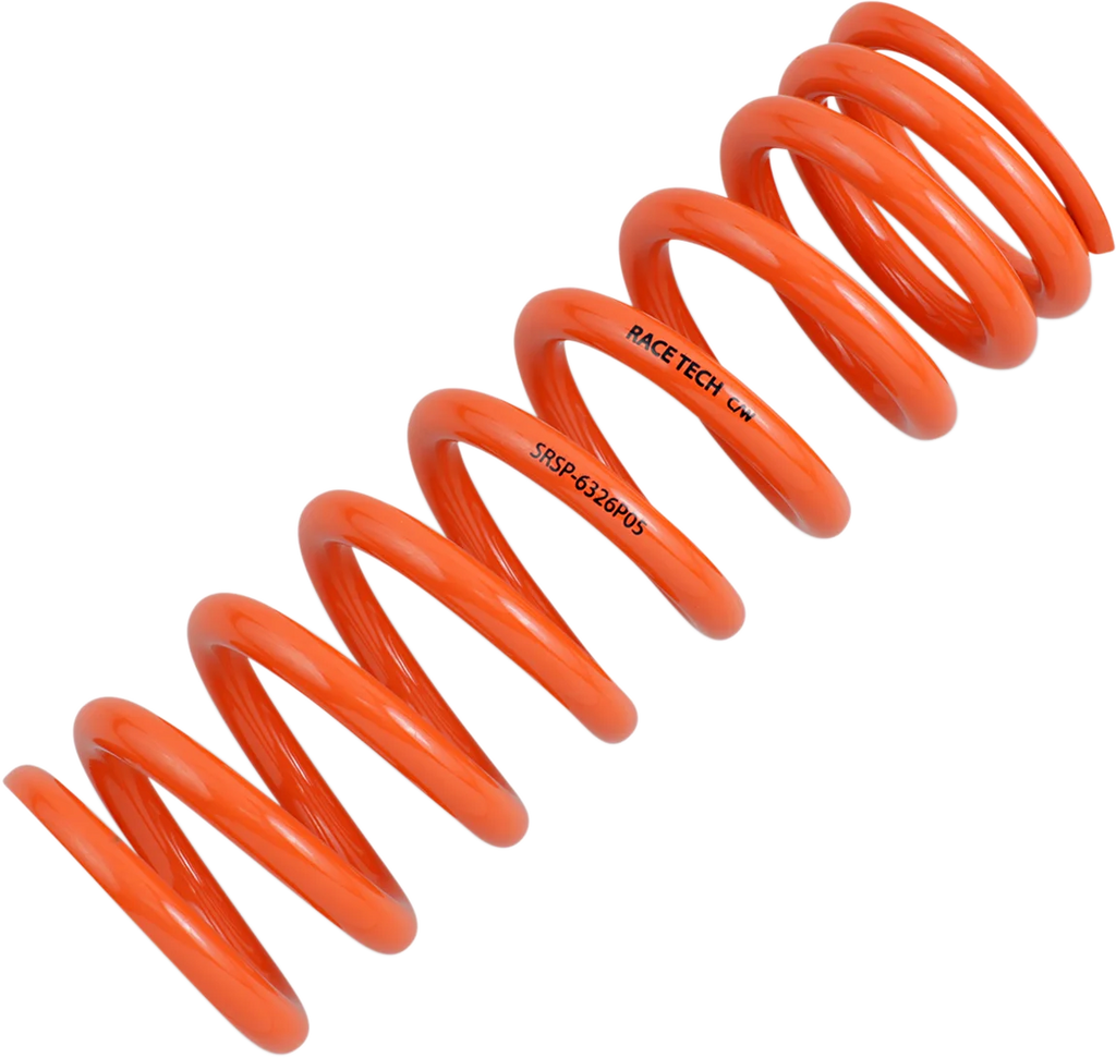 Race Tech Progressively Wound Shock Spring - Orange - P05 - Spring Rate 336 lbs/in - Main Product View