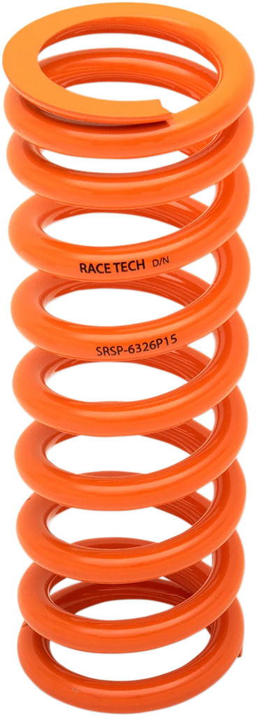 Race Tech Progressively Wound Shock Spring - Orange - P15 - Spring Rate 195 lbs/in - 285 lbs/in - Main Product View