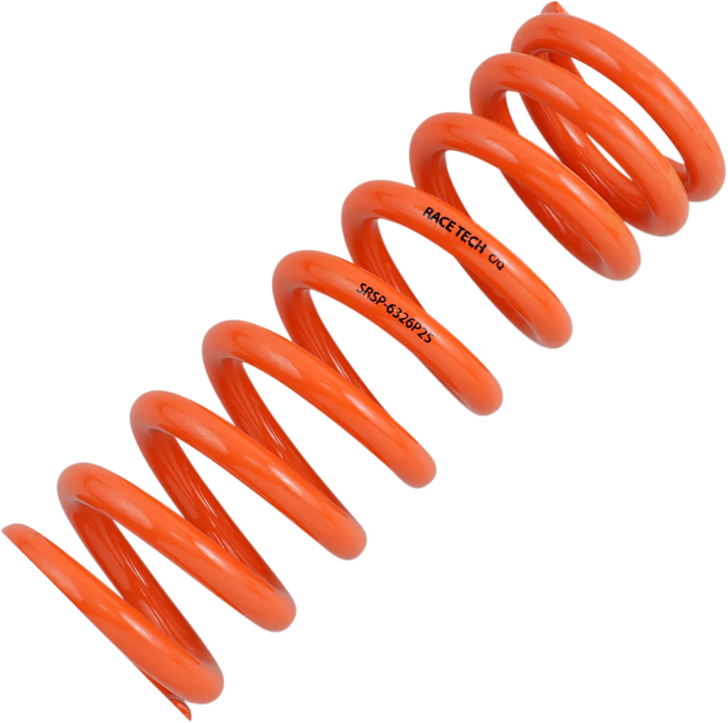 Race Tech Progressively Wound Shock Spring - Orange - P25 - Spring Rate 493 lbs/in - Main Product View