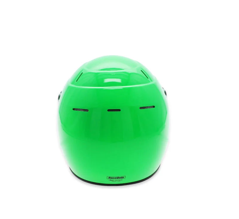 RaceQuip PRO25 SA2025 FLO GRN MED HELMET - Back View