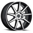 Load image into Gallery viewer, Raceline 144M Storm 17x7.5in / 4x100/4x108 BP / 40mm Offset / 72.62mm Bore - Black &amp; Machined Wheel