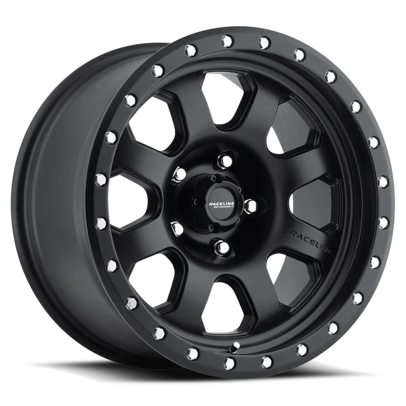 Raceline 928B Monster 17x9in / 5x139.7 BP / -12mm Offset / 107.95mm Bore - Satin Black Wheel