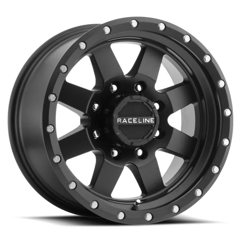 Raceline 935B Defender 18x9in / 8x165.1 BP / -12mm Offset / 130.81mm Bore - Satin Black Wheel
