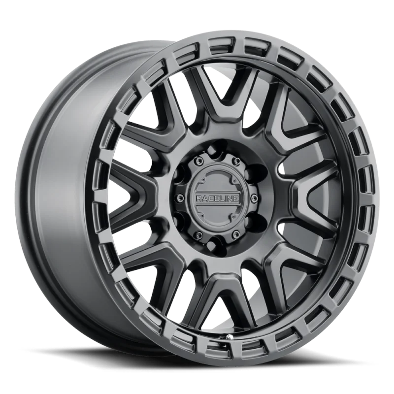Raceline 953B Krank 17x9in / 5x127 BP / -12mm Offset / 78.1mm Bore - Satin Black Wheel