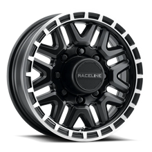 Load image into Gallery viewer, Raceline 953BM Krank 16x6in / 6x139.7 BP / 0mm Offset / 4.25mm Bore - Black &amp; Machined Wheel