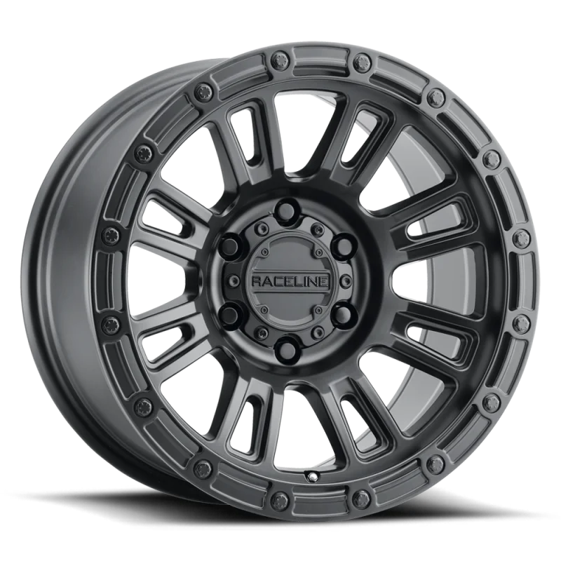 Raceline 956B Compass 18x9in / 8x170 BP / -12mm Offset / 125.2mm Bore - Satin Black Wheel