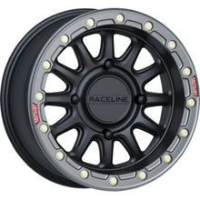 Load image into Gallery viewer, Raceline A14BG Alpha 15x10in/4x137 BP/10mm Offset/110.18mm Bore- Blk &amp; Gunmetal Ring Beadlock Wheel