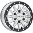 Load image into Gallery viewer, Raceline A14BG Alpha 15x6.5in/6x139.7 BP/74mm Offset/78.1mm Bore - Silver &amp; Blk Ring Beadlock Wheel