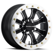 Load image into Gallery viewer, Raceline A71 Mamba 14x7in/4x156 BP/4+3 10mm Offset/132.5mm Bore - Blk &amp; Machined Ring Beadlock Wheel