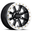 Load image into Gallery viewer, Raceline A71 Mamba 14x7in/4x156 BP/4+4 0mm Offset/110.18mm Bore - Blk &amp; Machined Ring Beadlock Wheel