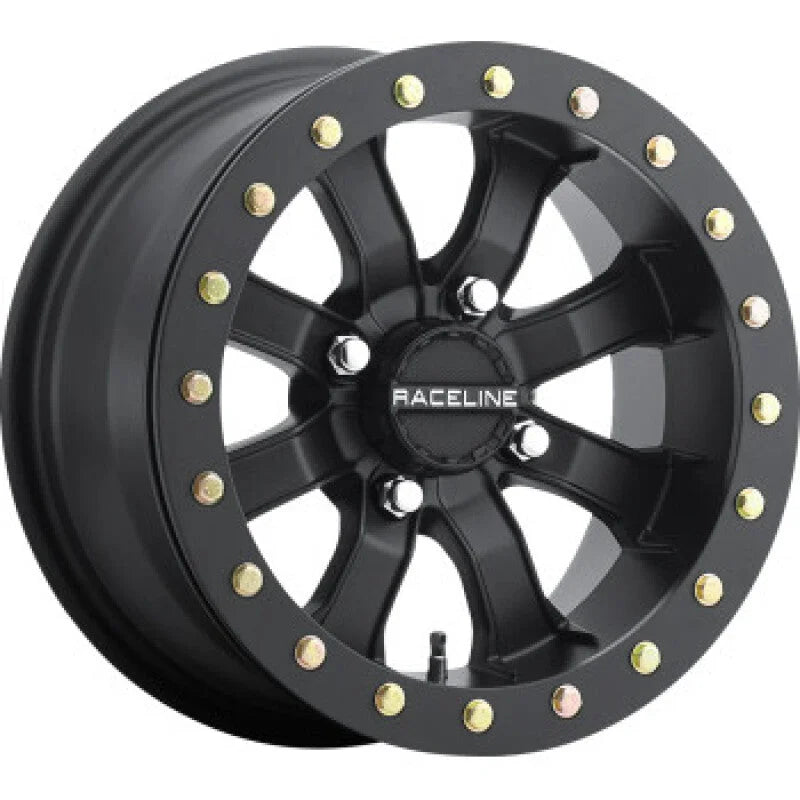 Raceline A71B Mamba 14x10in / 4x137 BP / 5+5 0mm Offset / 110.18mm Bore - Satin Black Beadlock Wheel