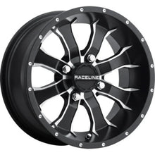 Load image into Gallery viewer, Raceline A77 Mamba 12x7in / 4x136.5 BP / -47mm Offset / 110.2mm Bore - Black &amp; Machined Wheel