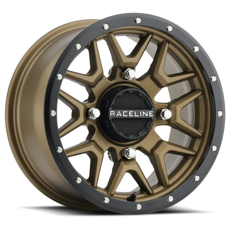 Raceline A94BZ Krank 14x7in / 4x137 BP / 10mm Offset / 110.18mm Bore - Bronze & Black Lip Wheel