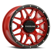 Load image into Gallery viewer, Raceline A94R Krank 14x7in / 4x156 BP / 38mm Offset / 132.5mm Bore - Red &amp; Black Lip Wheel
