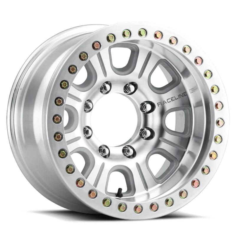 Raceline RT233 Monster 17x9.5in / 8x165.1 BP / -32mm Offset / 130.81mm Bore- Machined Beadlock Wheel