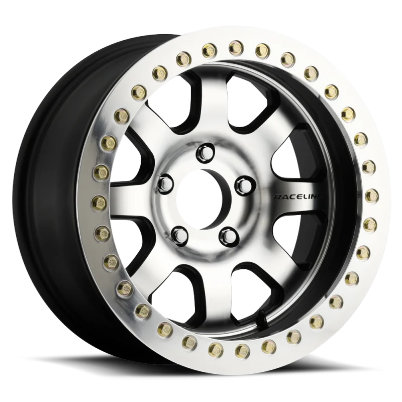 Raceline RT260 Avenger 17x8.5in/5x139.7 BP/-32mm Offset/107.95mm Bore - Black & MACH. Beadlock Wheel