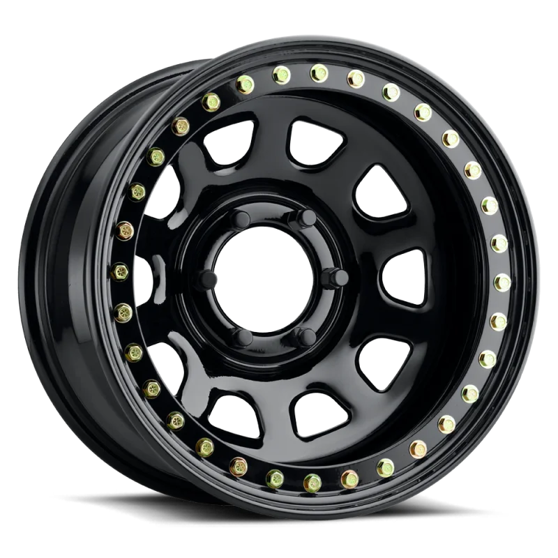 Raceline RT51 Daytona Rock 17x8in/8x165.1 BP/-25mm Offset/130.81mm Bore - Gloss Black Beadlock Wheel