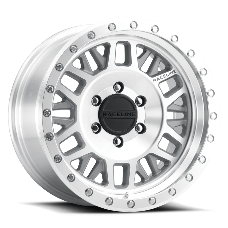 Raceline RT951M Ryno Machined 20x8.5in / 6x165.1 DBP/-6mm Offset/130.81mm Bore - Machined Beadlock