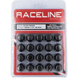Load image into Gallery viewer, Raceline Spline Lug Nut Kit with Spline Key 12 x 1.5 - 20 Pack - Black - Main Product View
