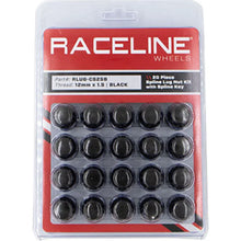 Load image into Gallery viewer, Raceline Spline Lug Nut Kit with Spline Key 12 x 1.5 - 20 Pack - Black - Main Product View