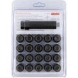 Load image into Gallery viewer, Raceline Spline Lug Nut Kit with Spline Key 12 x 1.5 - 20 Pack - Black - Side View