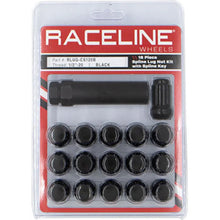 Load image into Gallery viewer, Raceline Spline Lug Nut Kit with Spline Key 1/2in-20 - 16 Pack - Black
