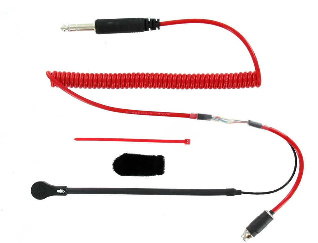 Racing Electronics Helmet Kit w/ Compact Flex Boom 3 Conn. Cord RT605-C